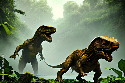 Raptor Dromaeosauridae Dinosaur, Generative AI Illustration © pandawild