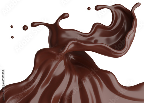 Chocolate splasht png file , 3D Rendering, 3D illustration