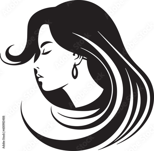 Canvas Print Woman head logo, woman icon, woman head silhouette, vector illustration, SVG