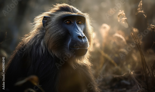 Wallpaper Mural photo of gelada in its natural habitat. Generative AI Torontodigital.ca