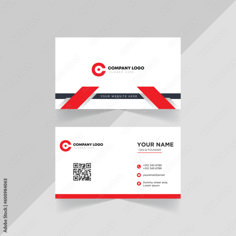 Professional Business Card in Red Color Scheme Professional Business Card in Red Color Scheme