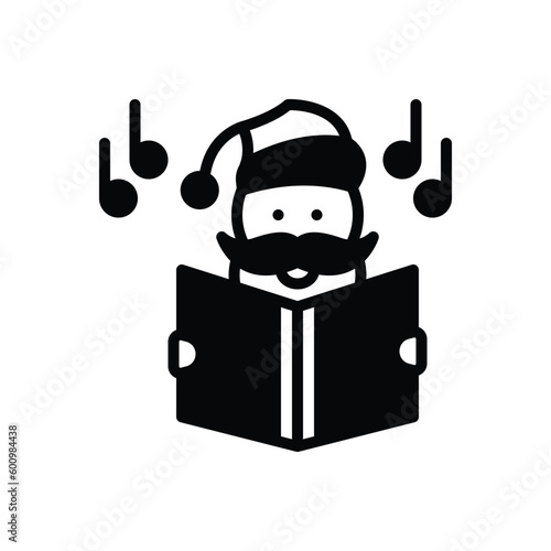 Black solid icon for carol 
