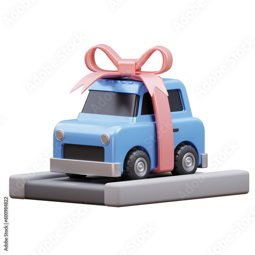 Car Gift 3D Illustration