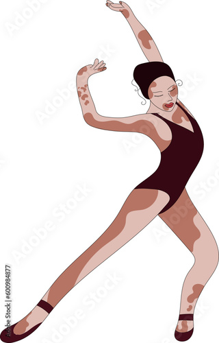 illustration dancer dancer woman girl man guy vitiligo movement scene ballet blonde brunette sketch black and white lines sketch pattern print