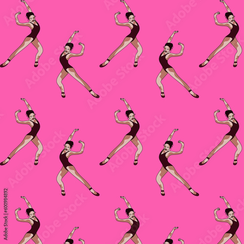 illustration dancer dancer woman girl man guy vitiligo movement scene ballet blonde brunette sketch black and white lines sketch pattern print