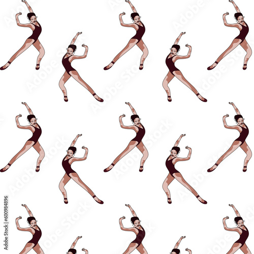 illustration dancer dancer woman girl man guy vitiligo movement scene ballet blonde brunette sketch black and white lines sketch pattern print