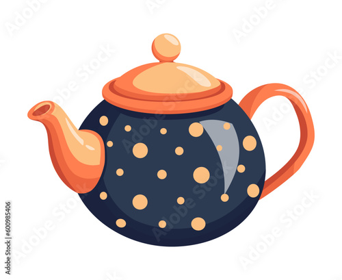 Colored teapot for brewing tea and boiling water, isolated vector illustration. Teapot unusual shape icon.