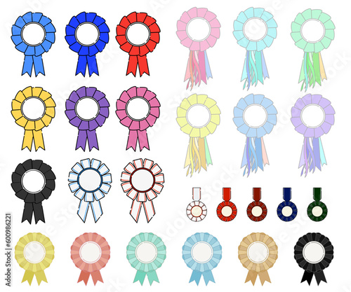 カラフルでさまざまなロゼット　セット