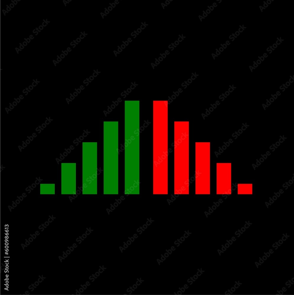 Green Plus sign and red Minus sign isolated on black background Green Plus sign and red Minus sign isolated on black background