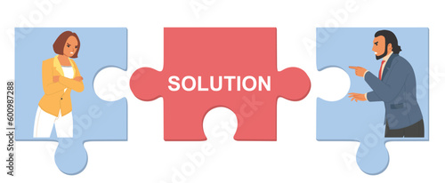 Family conflict and couple therapy for restoration of relations vector illustration