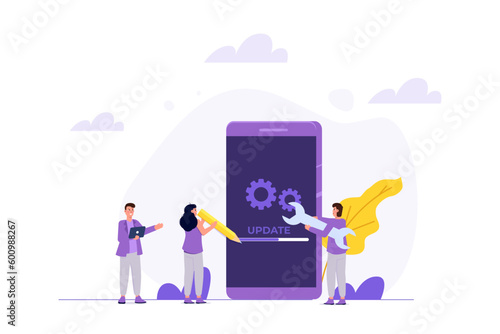 System update flat style concept. Vector illustration  can use for, landing page, template,web, mobile app, poster, banner. © Andrii Symonenko