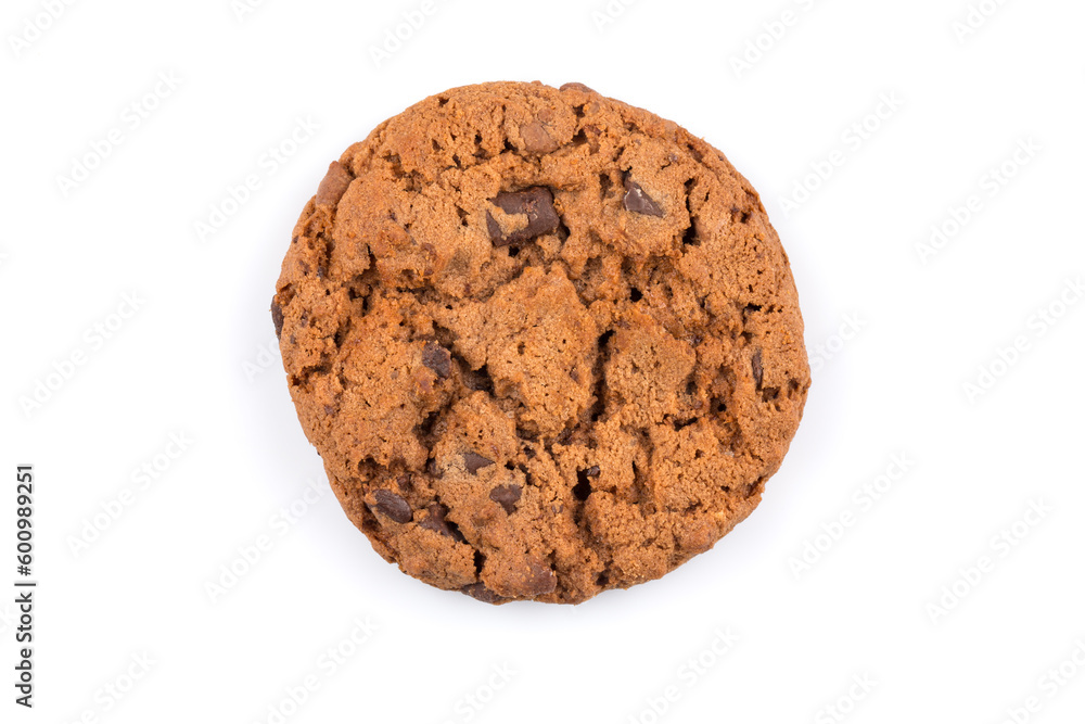 Chocolate chip cookie isolated on white
