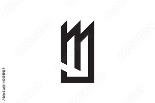 mu logo design concept vector