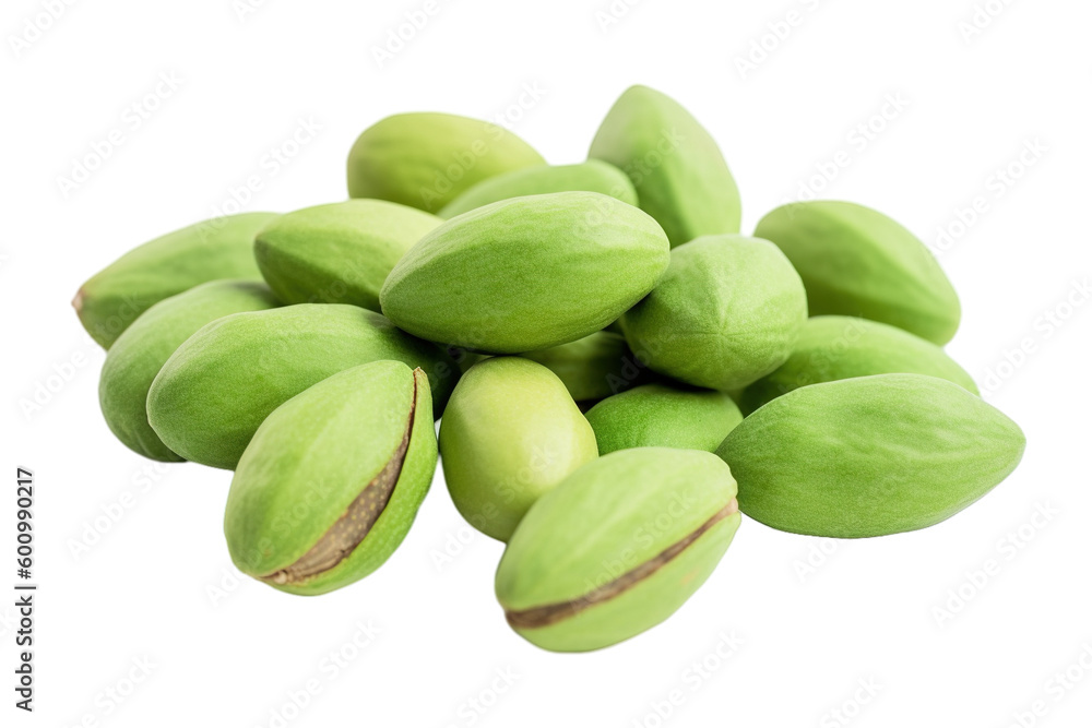 stock photo of fresh almonds on a pristine white background isolated PNG stock photo of fresh almonds on a pristine white background isolated PNG