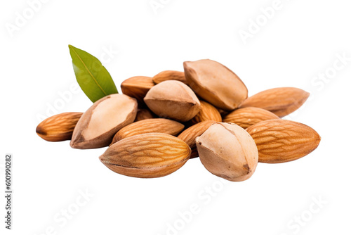 stock photo of fresh almonds on a pristine white background isolated PNG