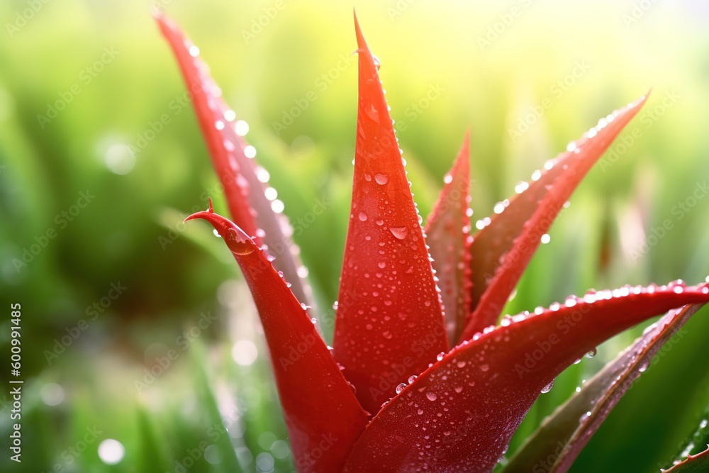aloe vera plant with water drops aloe vera plant with water drops