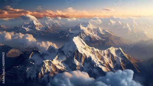 sunrise in the Himalayas mountains