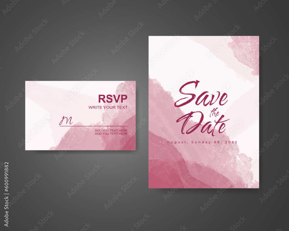 Wedding invitation with abstract watercolor background Wedding invitation with abstract watercolor background