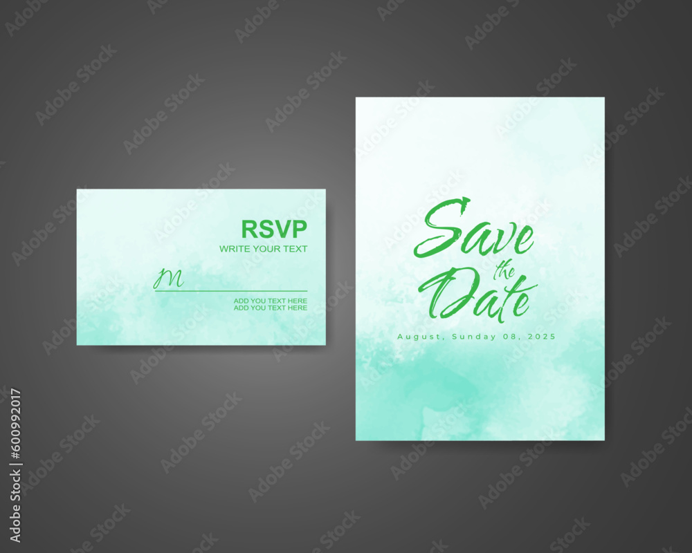 Wedding invitation with abstract watercolor background Wedding invitation with abstract watercolor background