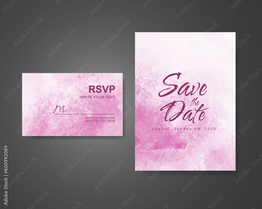 Wedding invitation with abstract watercolor background Wedding invitation with abstract watercolor background