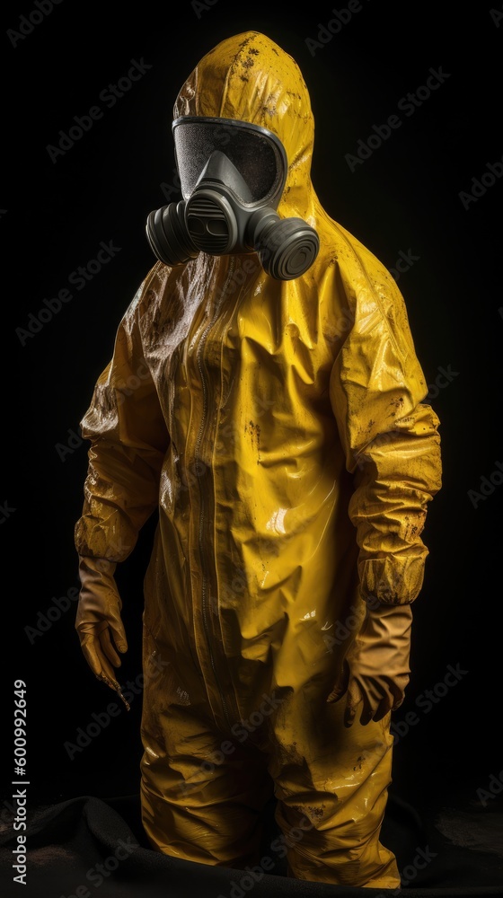 Person in Protective Hazmat Suit, Protection in Action. Generative AI