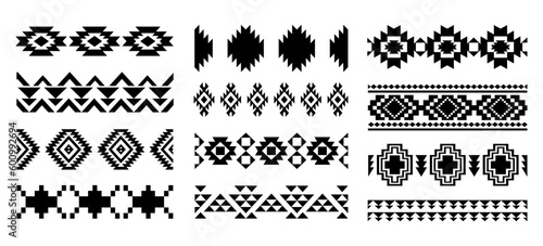 Aztec Navajo Borders set Southwestern Art Symbols photo
