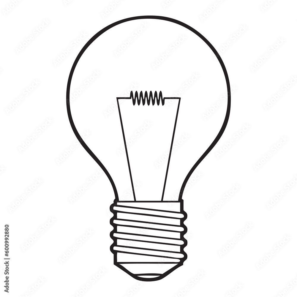 Obraz premium bulb lamp sketch vector illustration