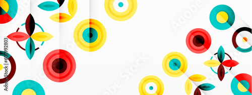 Colorful circles in a grid composition abstract background. Design for wallpaper, banner, background, landing page, wall art, invitation, prints, posters