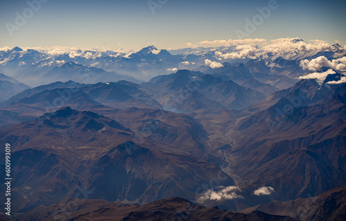 Andes Mountains from above. Aerial view with the amazing landscape of Andes in Argentina. © Dragoș Asaftei