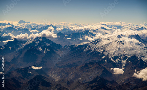 Andes Mountains from above. Aerial view with the amazing landscape of Andes in Argentina. © Dragoș Asaftei