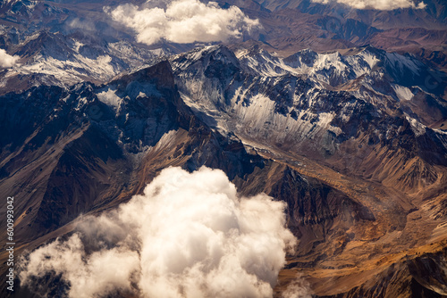 Cuadro en lienzo Andes Mountains from above