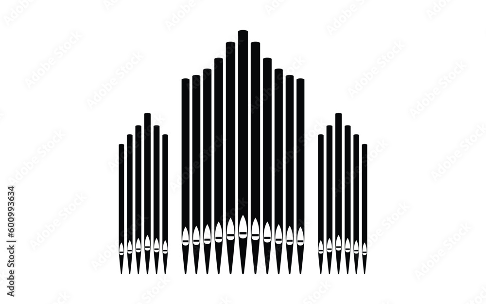 Triple pipe organ music instrument organist vector - obrazy, fototapety, plakaty 