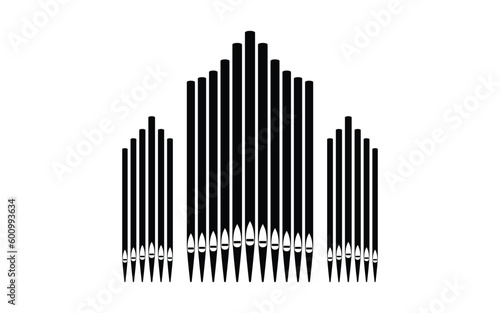 Triple pipe organ music instrument organist vector photo