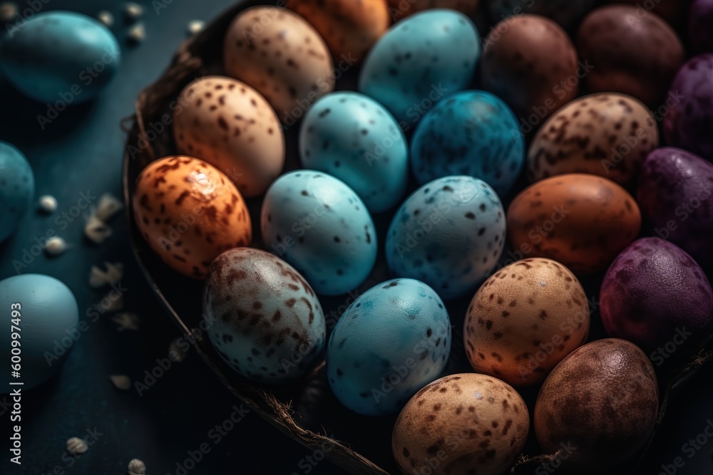 easter colorful golden eggs, generative AI