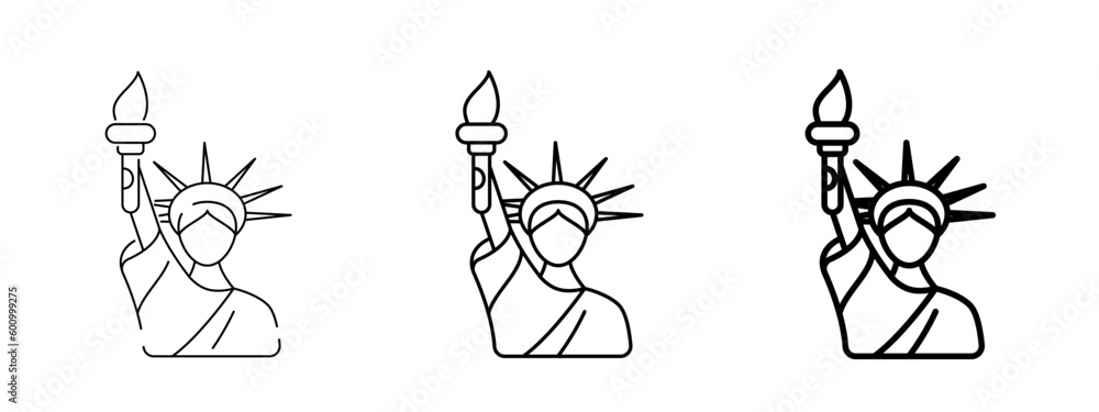 Statue of liberty line icon illustration Statue of liberty line icon illustration