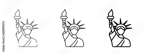 Statue of liberty line icon illustration