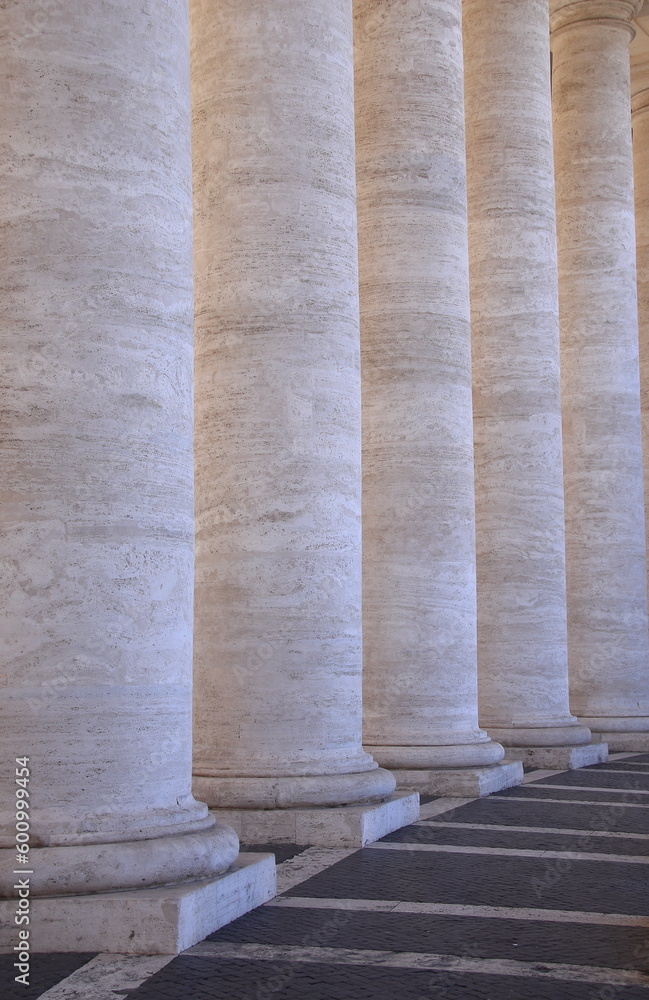 St. Peter's Colonnade Columns Close Up in Rome, Italy St. Peter's Colonnade Columns Close Up in Rome, Italy