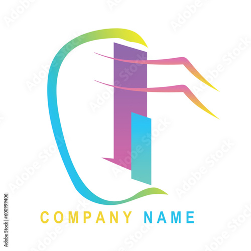 abstract logo design with gradation color