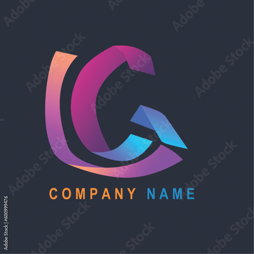 abstract logo design with gradation color