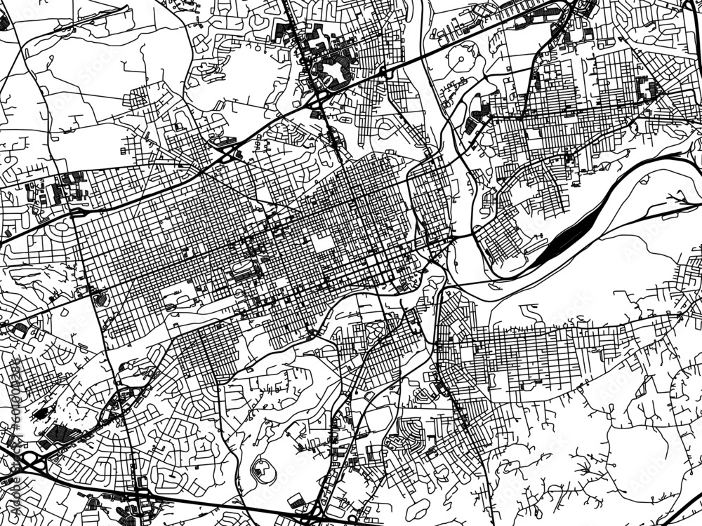 Naklejka premium Vector road map of the city of Allentown Pennsylvania in the United States of America on a white background.
