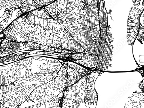 Vector road map of the city of Alexandria Virginia in the United States of America on a white background.