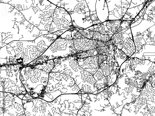 Vector road map of the city of  Athens Georgia in the United States of America on a white background.
