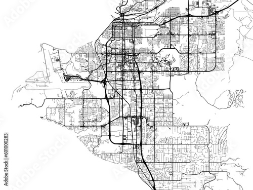 Vector road map of the city of  Anchorage Alaska in the United States of America on a white background.