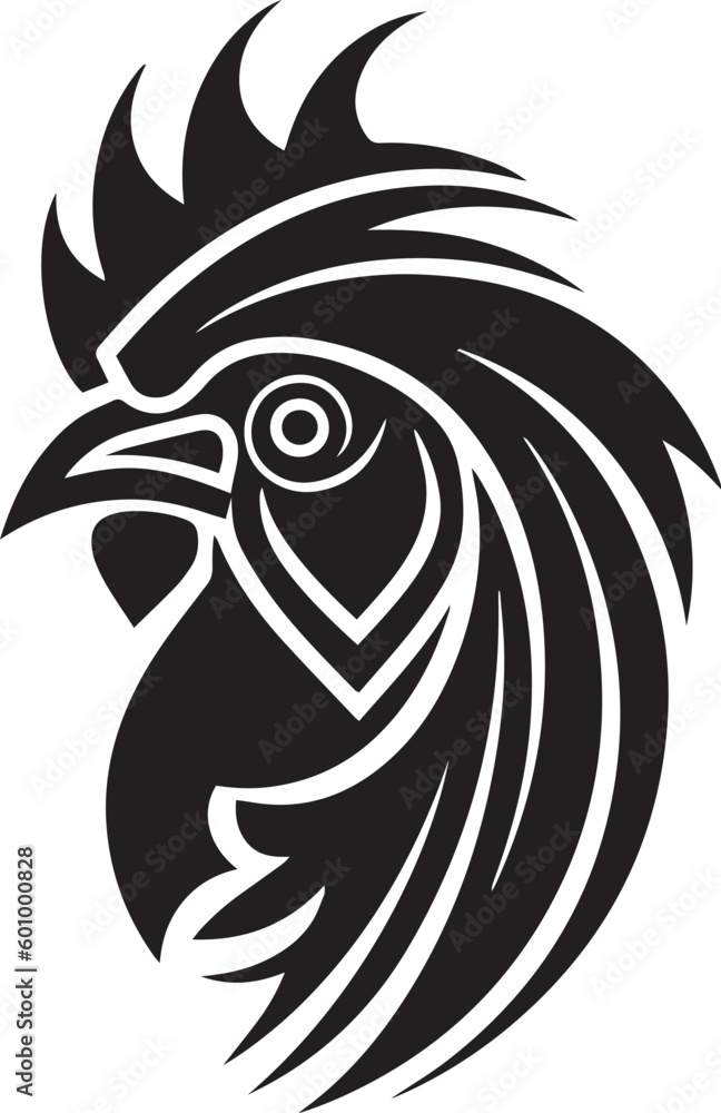 Fototapeta premium Chicken head logo icon, chicken vector Illustration, on a isolated background, SVG