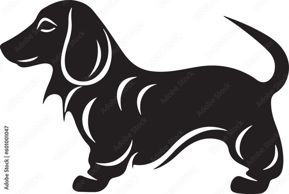 Dog head logo, Dachshund logo isolated on a white background, Vector, Illustration, SVG