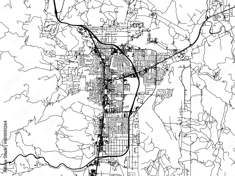 Fototapeta premium Vector road map of the city of Carson City Nevada in the United States of America on a white background.
