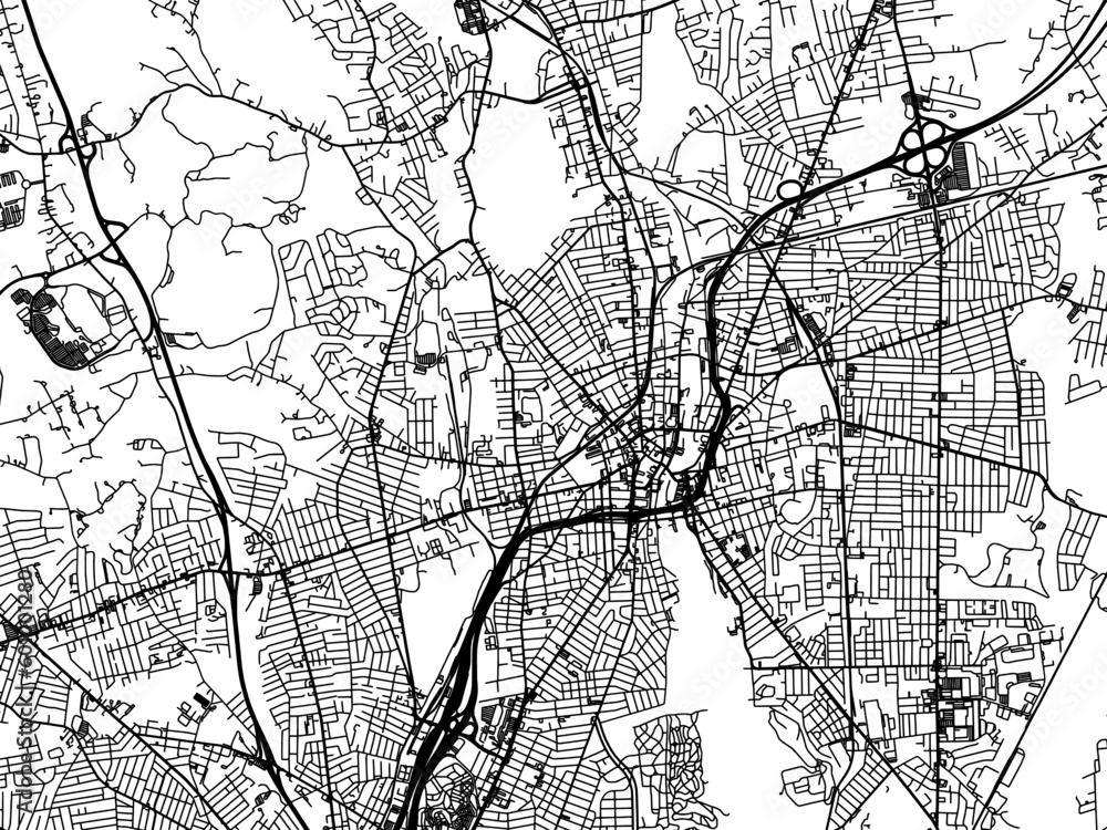 Obraz premium Vector road map of the city of Central Falls - Pawtucket Rhode Island in the United States of America on a white background.