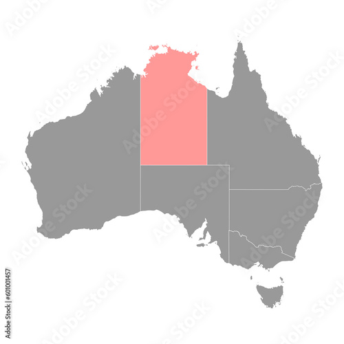 Northern Territory Map, state of Australia. Vector Illustration. photo