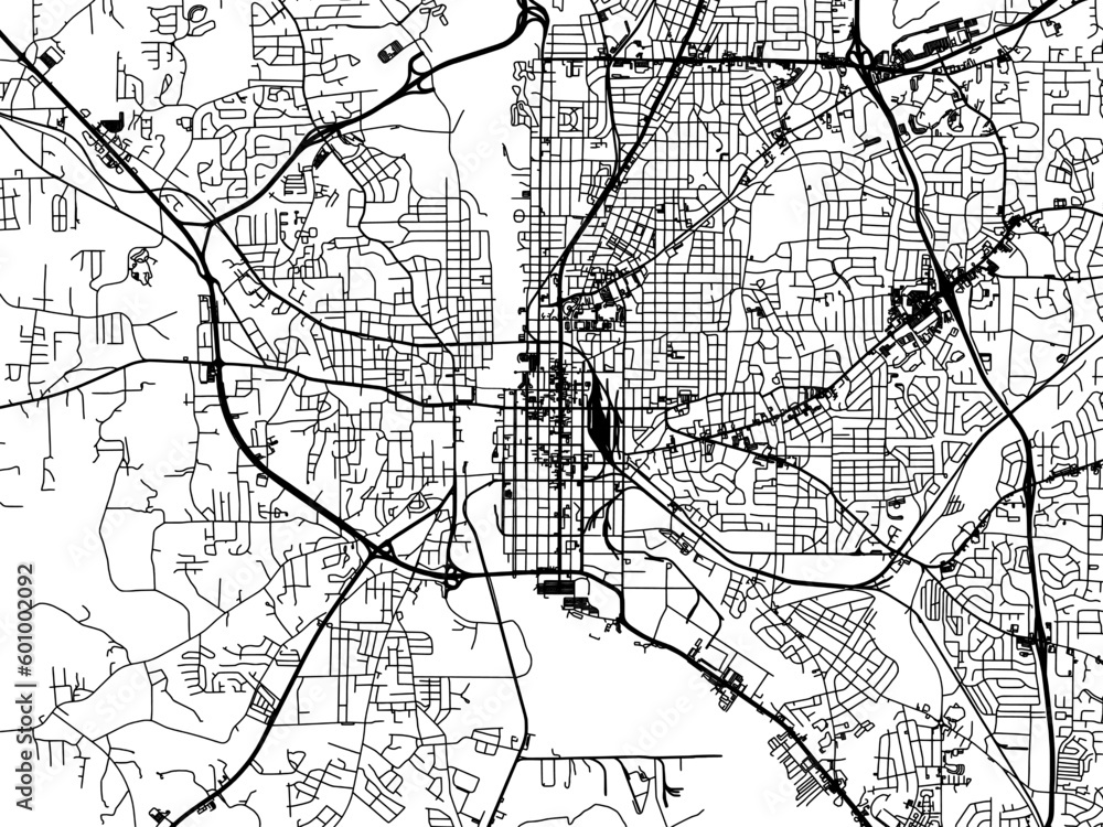 Vector road map of the city of Columbus Georgia in the United States of ...