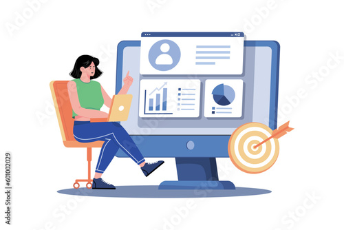 A market researcher collects data and conducts analysis to identify target audiences.